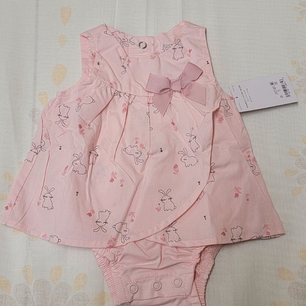 Just One You by Carter's Pink Bunny Romper Newborn New with Tags
